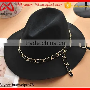 Hip Hop Wool Fet Hat Custom Design Fedora Winter Hat thumbnail-2