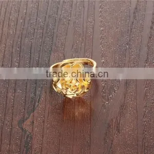 Jewelry Gold Plated Copper Elegant Design for Women Rose Shaped Ring thumbnail-5