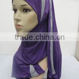 H301 Latest One Piece Instant Hijab With Shawl,muslim Scarf thumbnail-6