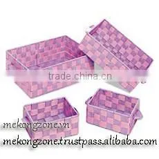 Plastic Woven Straps Baskets, Set of 4 thumbnail-1