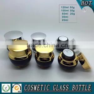 High Quanlity Black Colored Cosmetic Glass Bottle and Cosmetic Glass Jar thumbnail-5