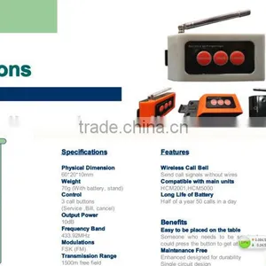 Wireless Hotel Calling System Urgent Call Button thumbnail-6