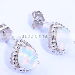 925 Sterling Silver Pear Shape Opal Fantasy Earring Wholesale thumbnail-6