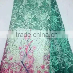 CL60055 New Arrive Good Quality African Tulle French Lace With Stones,shinning Beads French Lace thumbnail-3