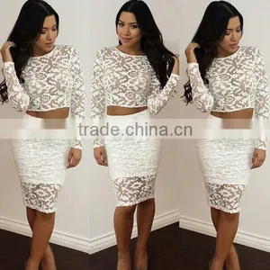 White Nightclubs Slim Dress Europe and the Elegant Two-piece Outfit Bandage Dress, Latest Net Dress Designs thumbnail-1