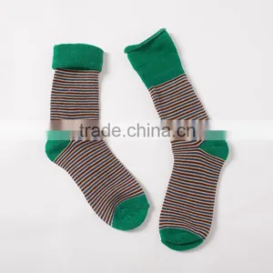 Colorful Stripe Terry Socks Long Terry Sock Lady Stripe Socks Women Terry Socks thumbnail-1