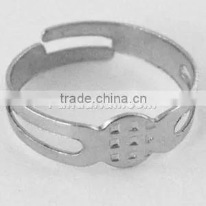 Ring Shanks, Iron, Nickel Color, 17mm, Base of the Ring Shank: 5.5mm, Hole: About 17mm(E145Y) thumbnail-1