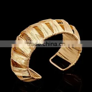 Women Fashion Popular European Gold Silver Plated Open Metal Cuff Bracelet Gift thumbnail-2