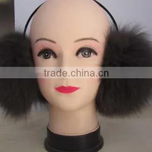 Multy Color Warm Fox Fur Hat Earmuffs thumbnail-3