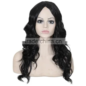 32inch Black Color Synthetic Wig Big Wave Fashion Style Cheap Price thumbnail-1