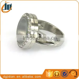 Wholesale Stainless Steel Glass Locket Ring thumbnail-1