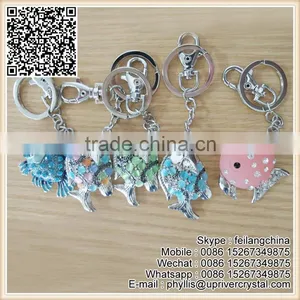 Best Sale Cheap Keychain Jewelry Souvenir Green Fish Key Ring For Promotion thumbnail-4