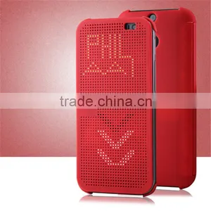 Smart Flip Dot View Cover Case For HTC One M8 Auto Sleep Wake Function Phone Case With Stylish Matrix Design thumbnail-4
