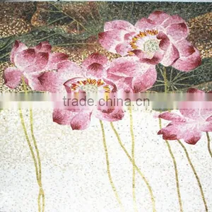 Decorative Lily Flower Glass Tile Mosaic Mural Patterns thumbnail-4