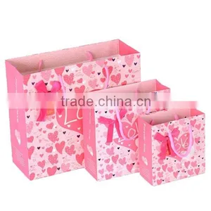 Pink Heart Paper Gift Bag Shopping Bag thumbnail-1