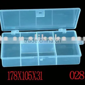 6 Compartments Transparent Plastic Fishing Tackle Box thumbnail-1