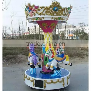 China New Products Children Games Cheap Kids Mini Carousel Used Double-deck Musical Carousel for Sale thumbnail-2