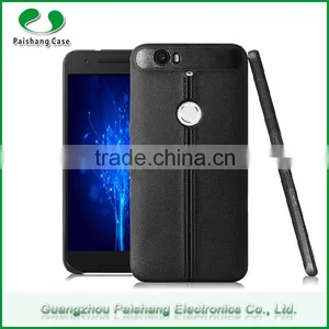 Newest Tough Two Line Design Leather Pattern Finish Tpu Durable Cell Phone Case Back Cover for Google Nexus 6p thumbnail-1