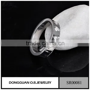 Luxury Mens Diamond Ring /925 Silver Wedding Ring /Stainless Steel Bike Ring thumbnail-2