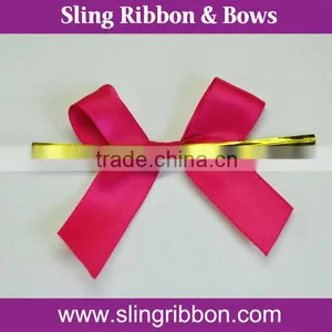 Pre-tied Polyester Satin Ribbon Bow With Wire Twist thumbnail-1
