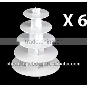 White Cupcake Stands, 5 Tier Double Wall Corrugated thumbnail-1