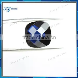 Hot Sale Gems for Clothes11x11mm Rounded Square Shape Double Checkerboard Cut 114# Blue Nano Spinel Stone thumbnail-1