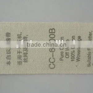 CC-6000B Pure Cotton Bleaching 100% Woven Cotton Label thumbnail-1