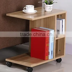 Wooden Modern Coffee Table With Wheel thumbnail-4