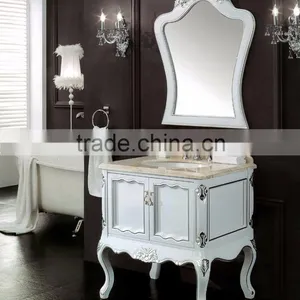 WTS-222SYO France Style Elegant Bedroom Furniture Ivory Dressing Table With Mirror Bench Vanity Set Dresser thumbnail-4