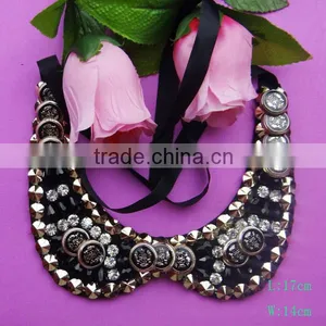 2015 Hot Sell New Fashion Crystal Beaded Collar Patterns Made in China thumbnail-1