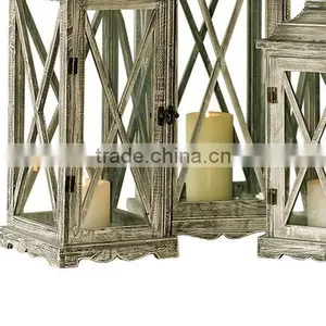 Wholesale Antique Rustic Wood Candle Lantern Decoration Crafts thumbnail-6