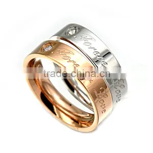 Simple Couple Rings High Quality Real Love Brand Rings Stainless Steel Rings thumbnail-2