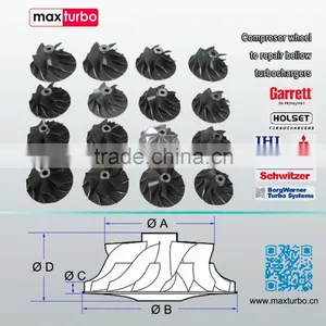 HE561 / HE561V / HE561VE Turbo Compressor Wheel Impeller Aluminum Wheel thumbnail-1