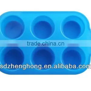 Best Selling Wholesale 6 Cavities Silicone Muffin Cake and Jelly Mold thumbnail-1
