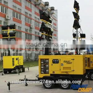 Heavy Duty 150m Lighting Coverage Radius Hydraulic Mast Mobile Tower Numbers of Lamps,power of Lamp and Genset Customized thumbnail-4