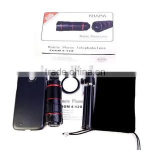 Detachable 4X-12X Zoom Camera Lens W/ Stretchable Mini Tripod For IPhone/Samsung thumbnail-1