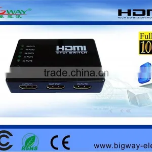 5-port HDMI Switch 5x1 5 In 1 Out Auto Switch Support HDCP, 3D, 1080P, HD Audio With IR Remote thumbnail-1