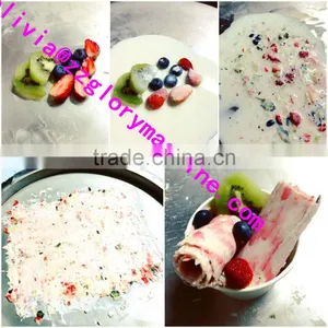 Commercial Pan Diamter 50c Rolled Fry Ice Cream Machine / Fried Ice Cream Machine thumbnail-2