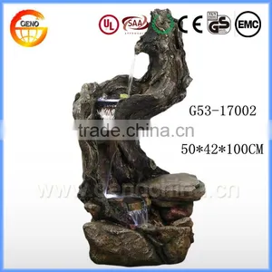 Feng Shui Polyresin Crafts Artificial Water Fountain Water Feature Imitation Wood thumbnail-1