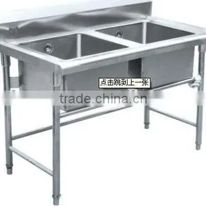 Stainless Steel Sink Table With Two Basin thumbnail-1