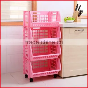 Plastic Stacking Stackers Storage Baskets Vegetable 4 Tier Rack Vegetable thumbnail-4