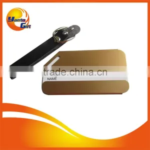 Golden Metal Tag With Leather Strap thumbnail-1