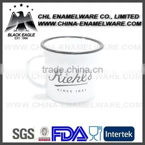 White Color Rolled Rim Enamel Coffee Mug Wholesale thumbnail-1