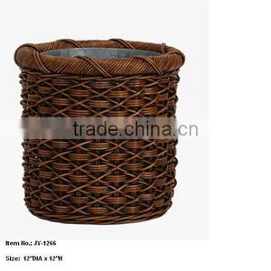 Round Rattan Storage Baskets for Waste thumbnail-1