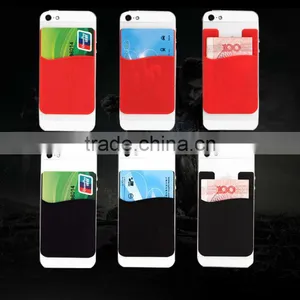 3M Adhesive Stickers Silicone Phone Card Holder Smart Phone Pocket thumbnail-1