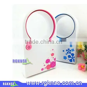 RGKNSE Dual-use Hand Held USB Battery Mini No Leaves Fan Air Conditioning Fan thumbnail-2