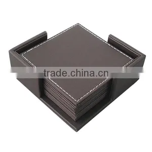 Double-faced Square Cup Mat, PU Leather of Insulation Pad thumbnail-1