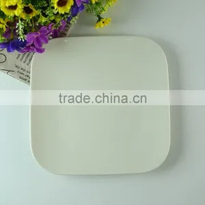 Whole Bulk Cheap White Square Ceramic Dinner Plate for Home Use thumbnail-2