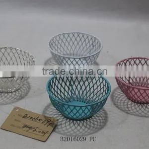 Round Metal Gift Basket With a Handle for Wedding Decoration thumbnail-1