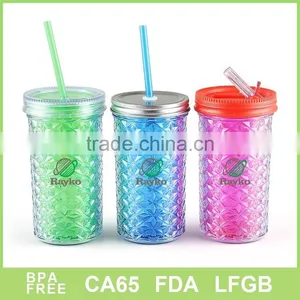 BSCI FDA LFGB DISNEY Approved Plastic Soft Drink Mugs Soft Drink Mugs Manson Jars With Metal Lid thumbnail-1